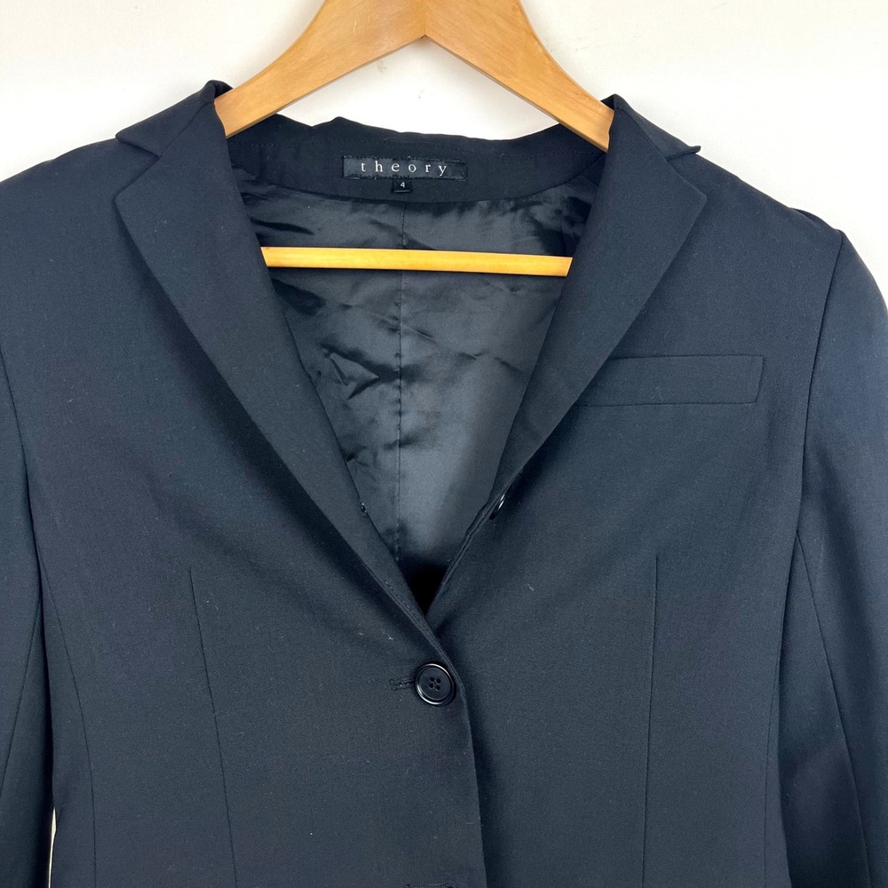 Theory Womens S Blazer Three Button Slim Fit Tailored Classic Office Fashion - Picture 8 of 9